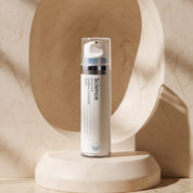 Carbon Cleanser 120ml on stone background - activated charcoal cleanser with tea tree and fruit exfoliants for oily, acne-prone skin, removes toxins and pollution
