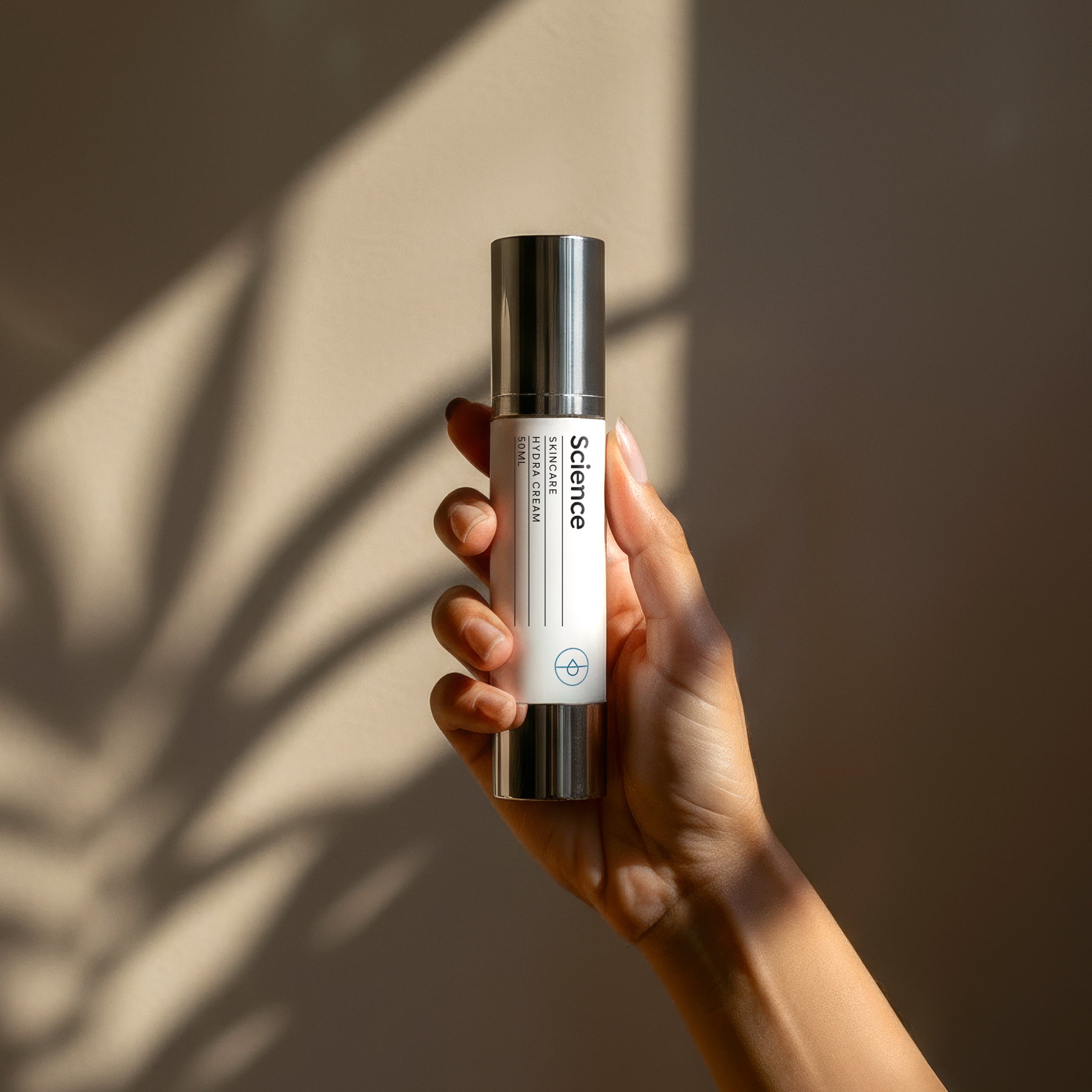 Hydra Cream lifestyle image showing rich moisturiser with retinyl, CoQ10, resveratrol and Australian botanicals for anti-aging, wrinkle reduction and skin rejuvenation